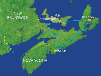 Map showing the Tour regions